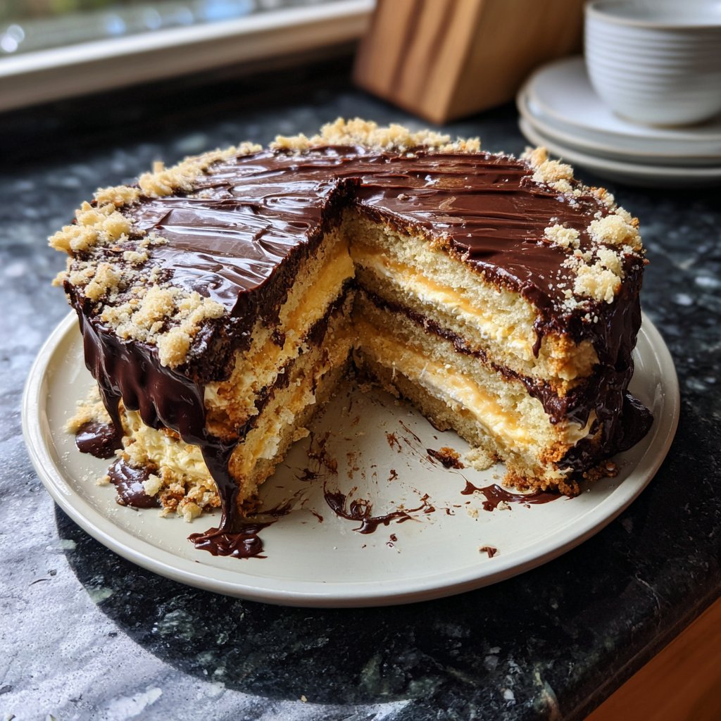 Geburtstagskuchen mit Schokorand