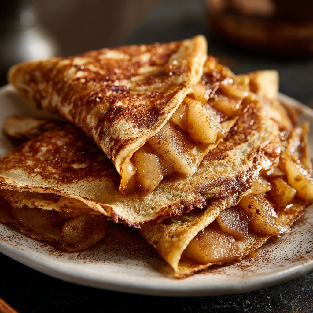 Pfannkuchen mit Birnen und Zimt