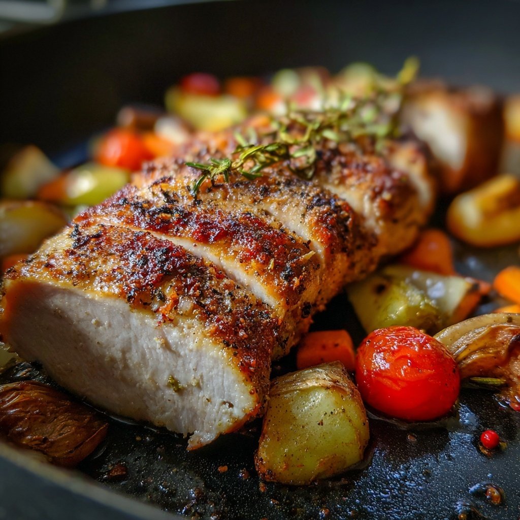 Kalorienarme Hähnchenbrust Mit Zitronen Pfeffer Und Ofengemüse