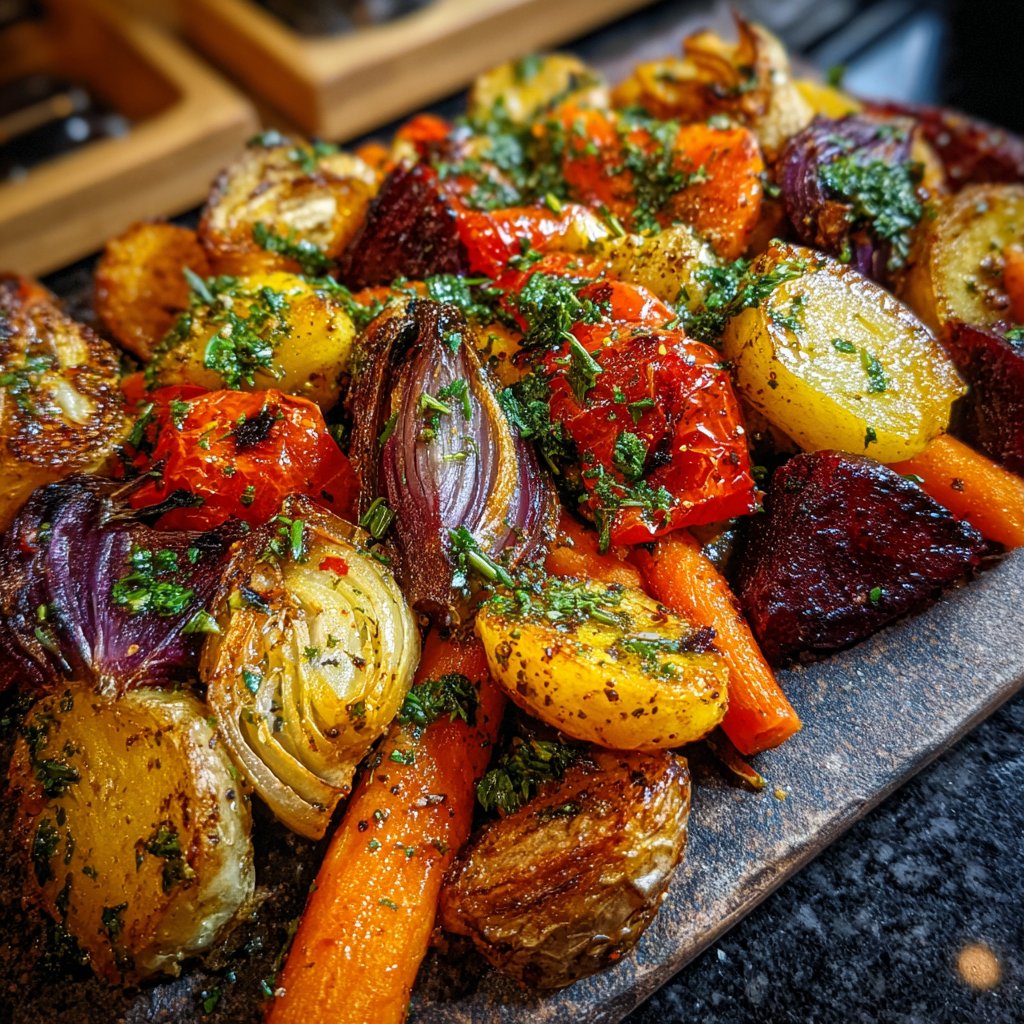 Mittagessen mit Ofengemüse