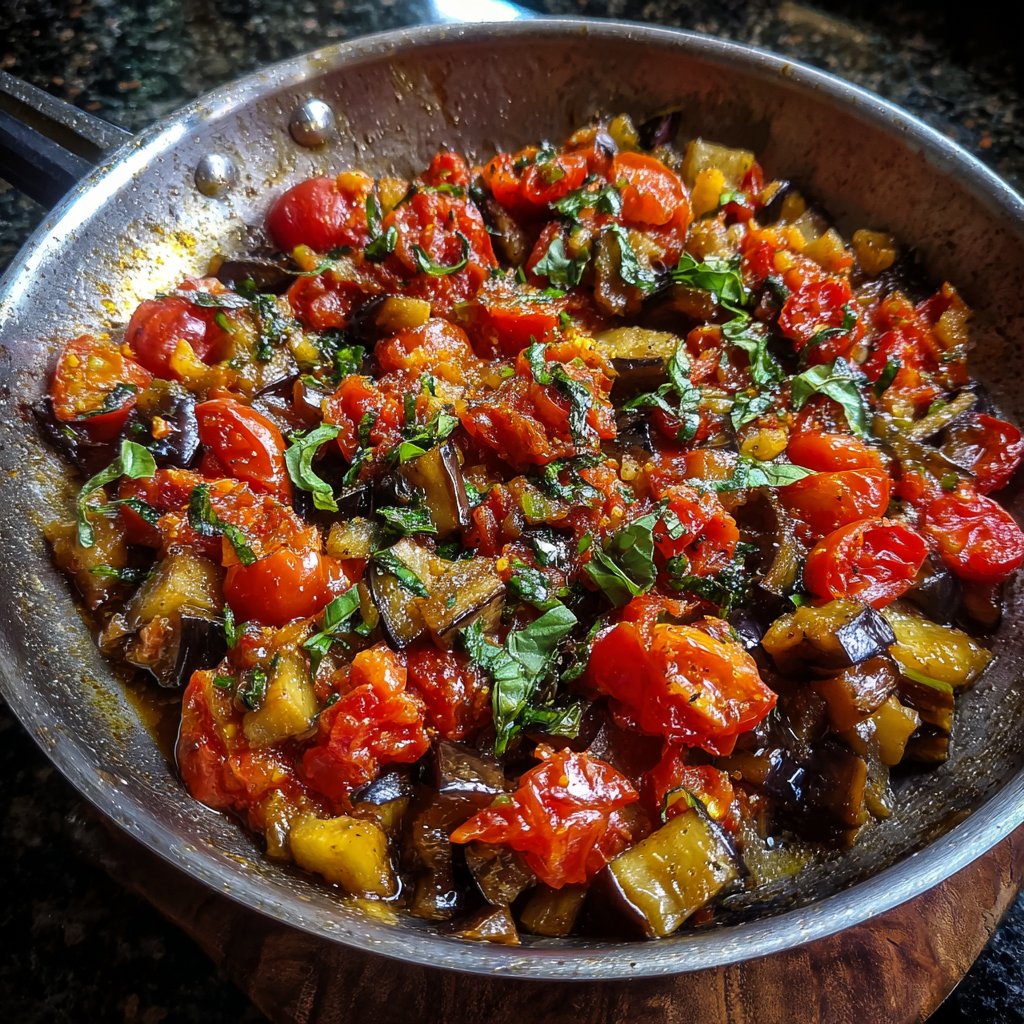 Auberginenpfanne italienisch