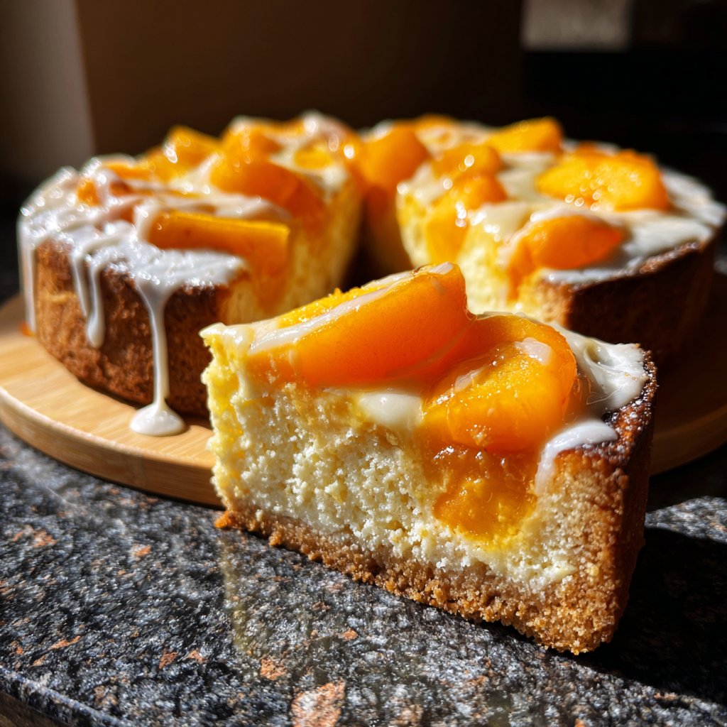 Blechkuchen mit Vanillecreme und Aprikosen