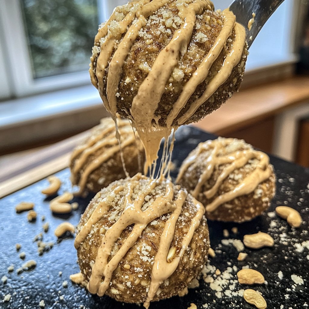 Protein Bällchen mit Cashewmus