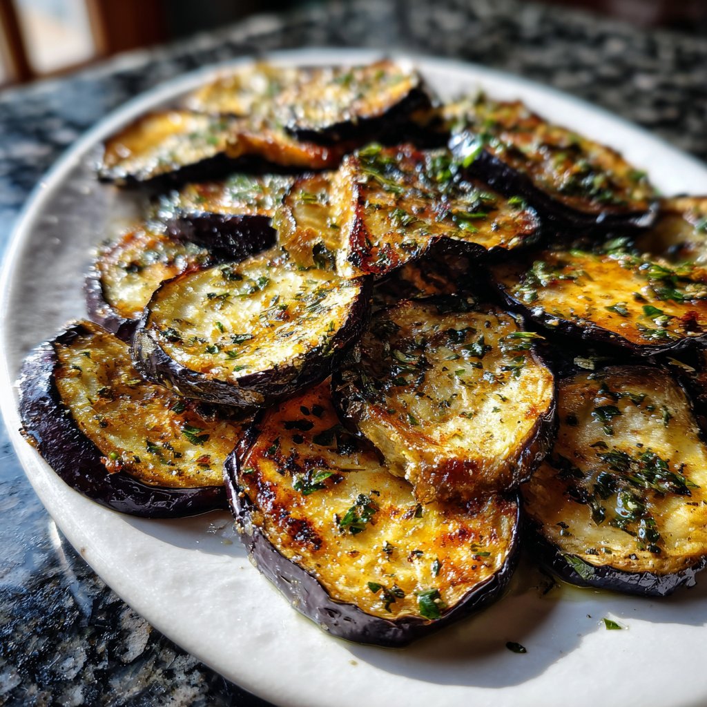 Auberginen aus der Pfanne mit Kräutern