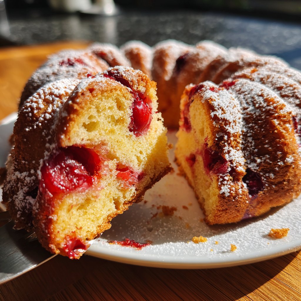 Blechkuchen mit Kirschfüllung